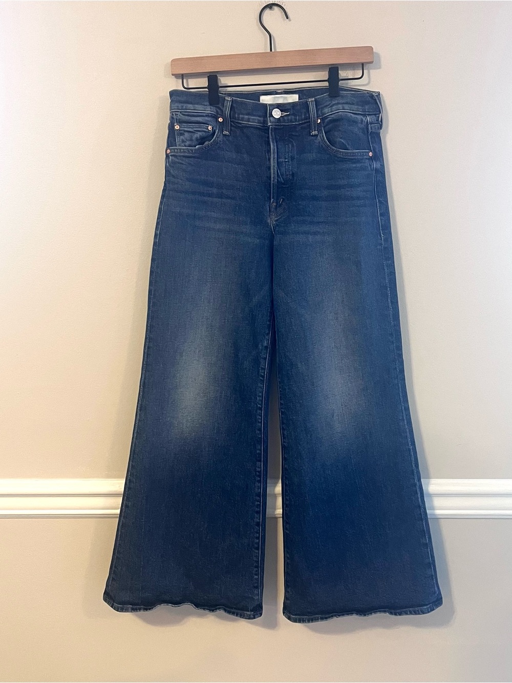 MOTHER Women’s Lil Tomcat Roller Skimp Jeans Size 28 Wide-Leg Button Fly - Picture 3 of 13